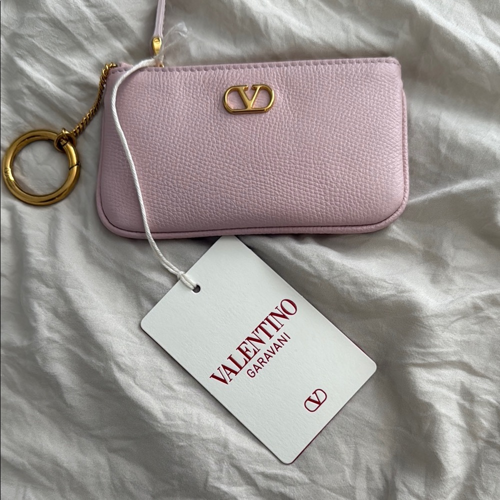 Valentino Garavani Pink Leather Key Pouch